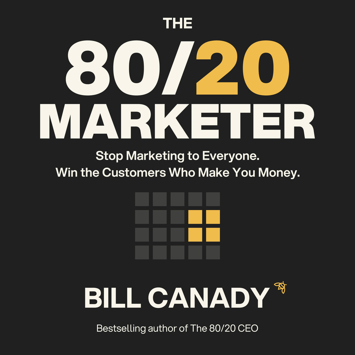 The 80/20 Marketer audiobook — approved square cover